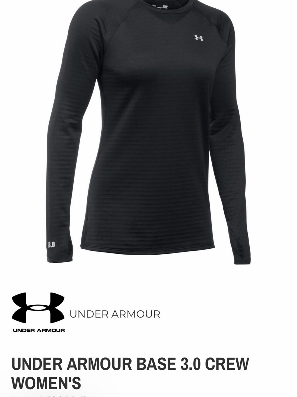 Under Armour Base 3.0 Coldgear NWT Small, Black
